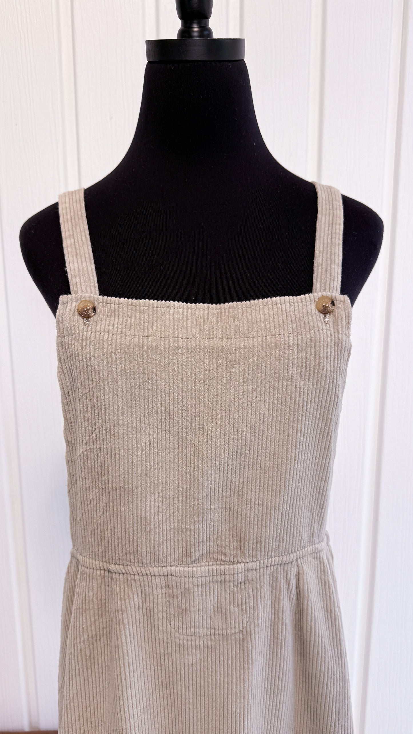 Robe salopette beige en corduroy- medium