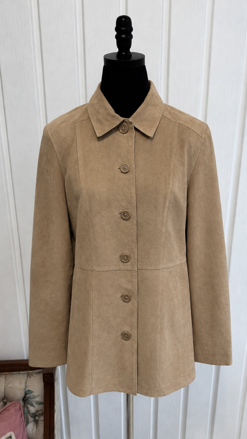 Manteau en suède beige - medium