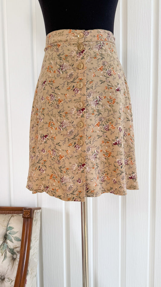 Jupe beige fleurie - small