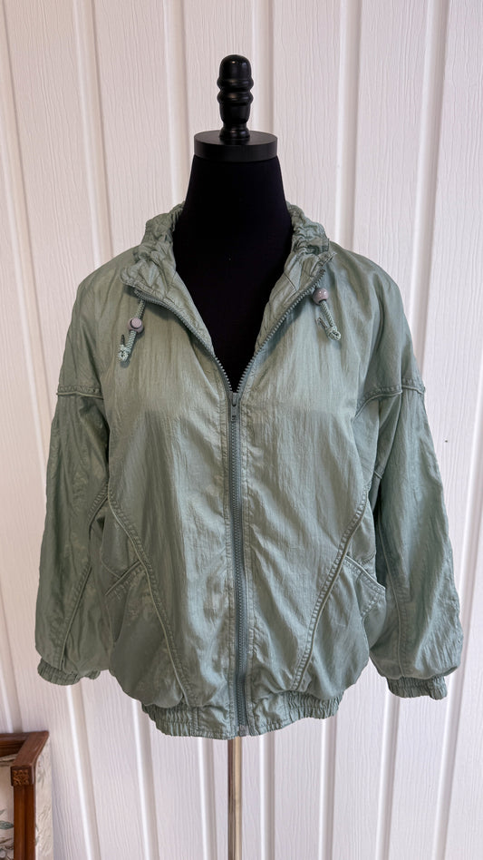 Mint green pearlescent windbreaker - medium