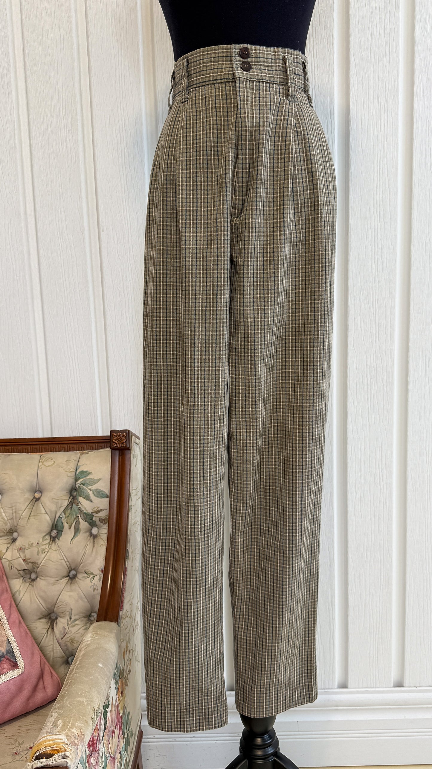 Pantalons vert carreauté- small