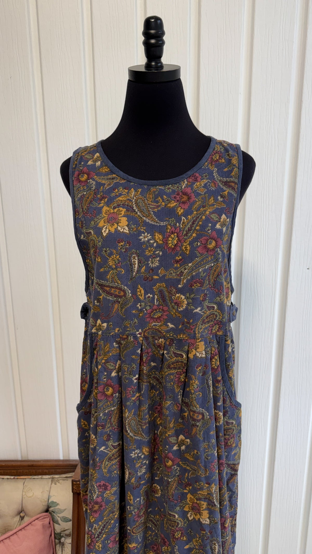 Robe en corduroy mauve fleuris- medium