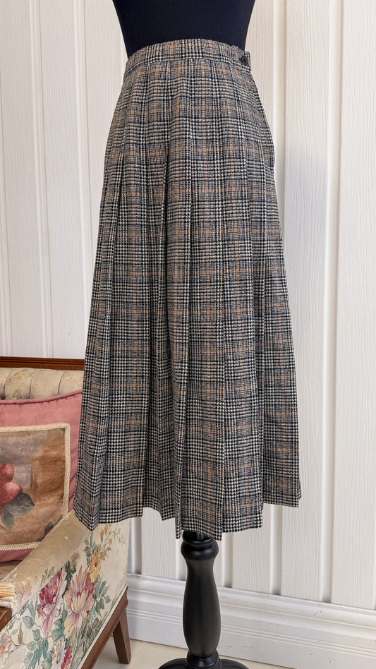 Black and white wool skirt - small