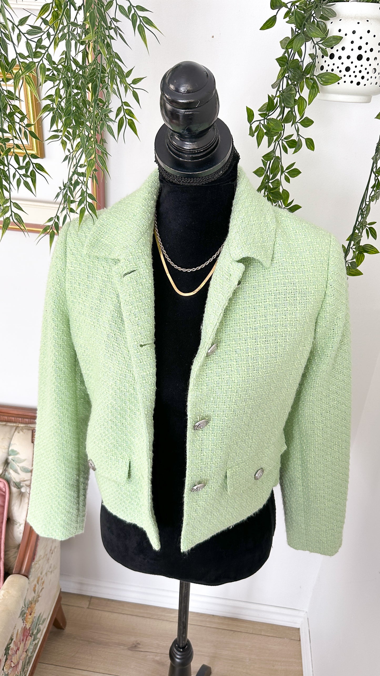 Blazer en tricot vert menthe - small