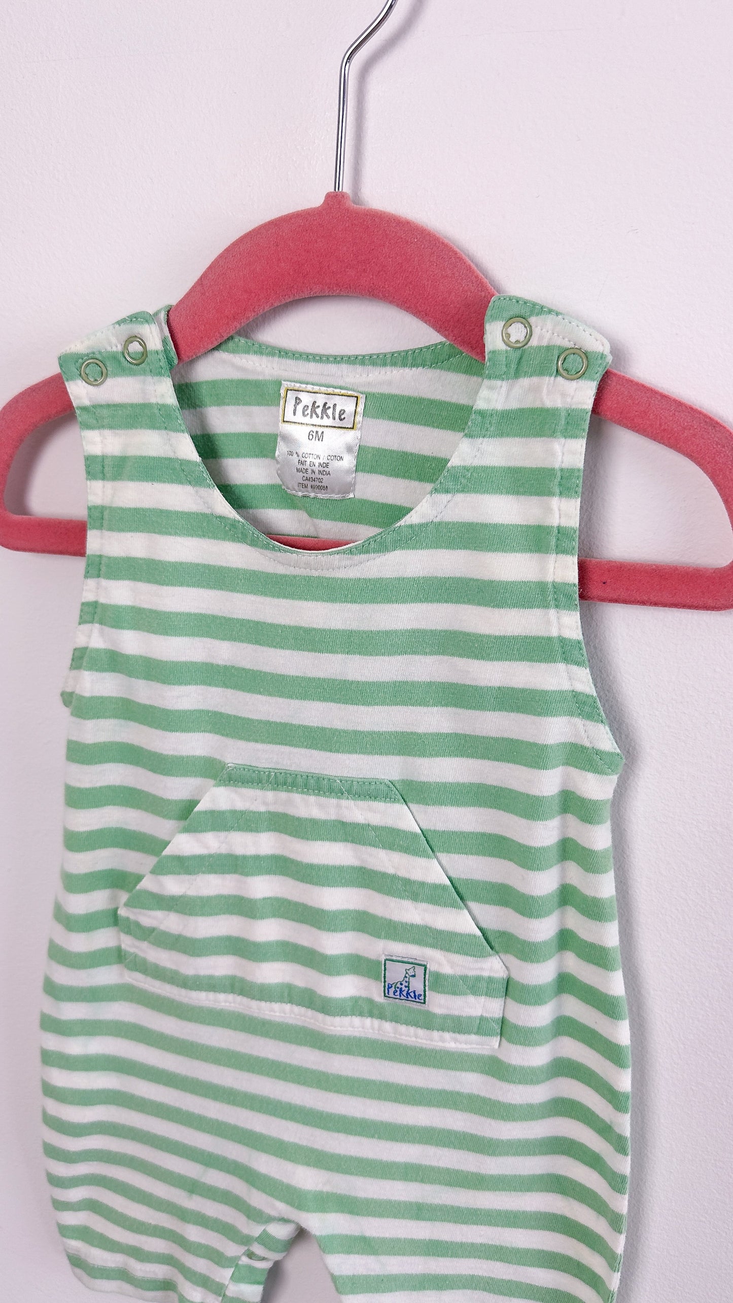 Enfant- barboteuse rayé vert menthe Pekkle- 6m