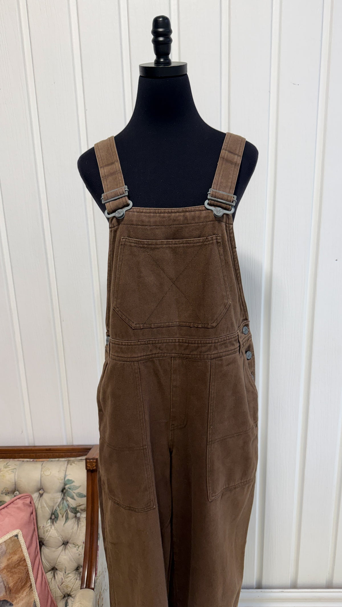 Salopette en jeans brune - large