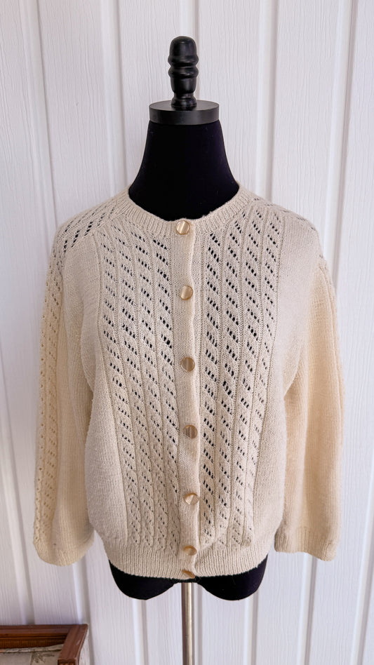 Cardigan en tricot crème- small