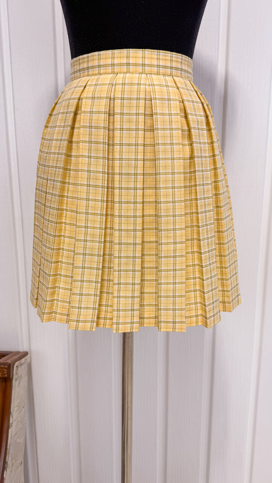 Yellow plaid schoolgirl skirt - small