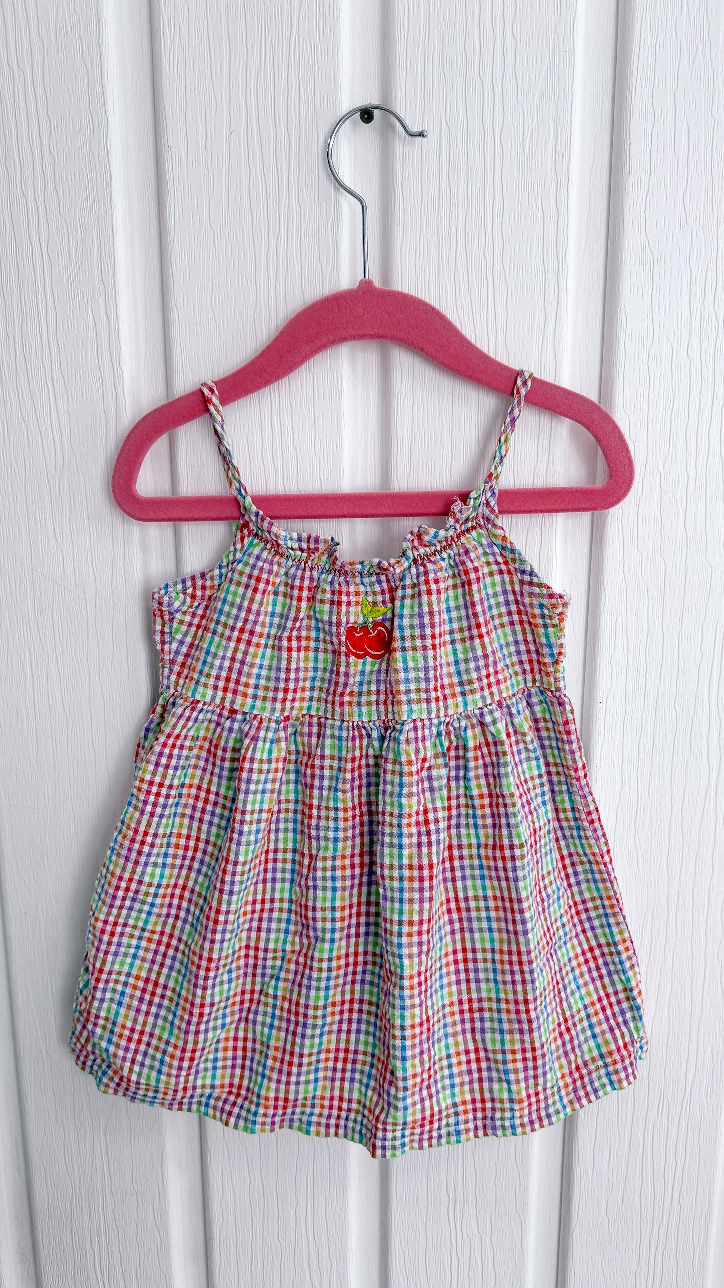 Enfants- Robe carreauté multicolore- 12m