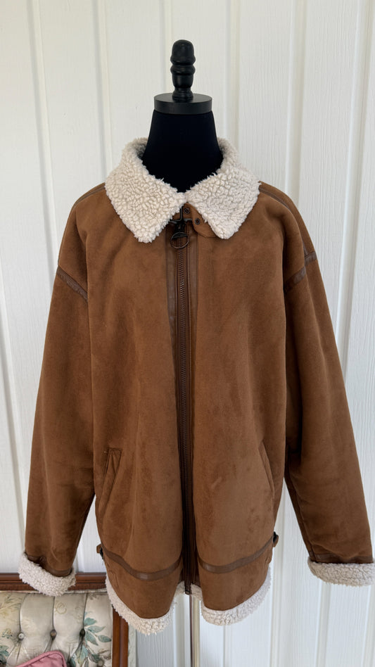 Manteau en faux suède et sherpa- x-large