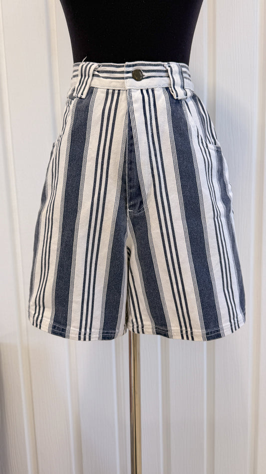 Shorts en jeans blanc rayé- small