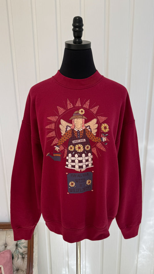 Chandail crewneck bourgogne jardinier- medium