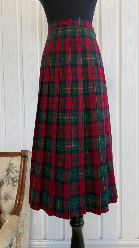Jupe en lainage carreauté rouge et vert - medium