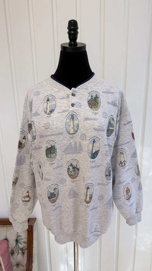 Chandail crewneck gris phares - large