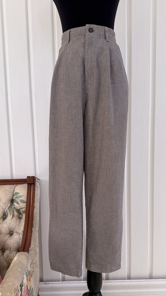 Pantalons pied-de-poule noir et blanc- medium