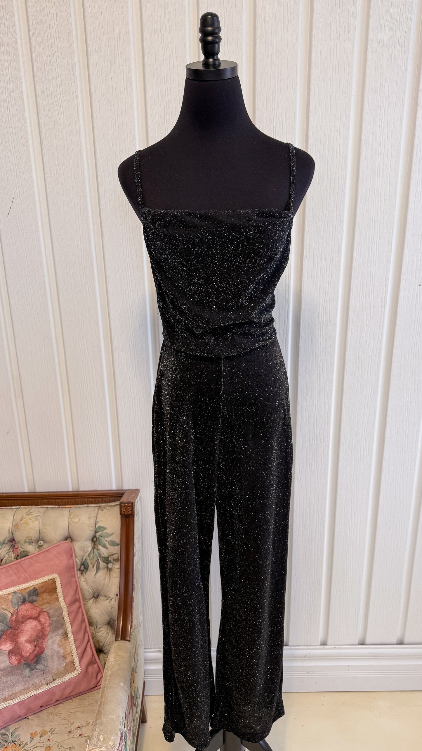 Jumpsuit noir scintillant- small