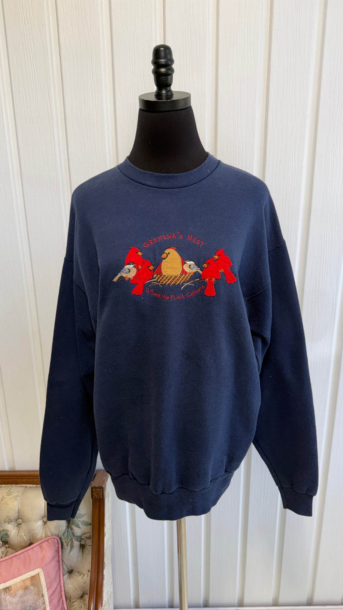 Chandail crewneck marine cardinaux- large