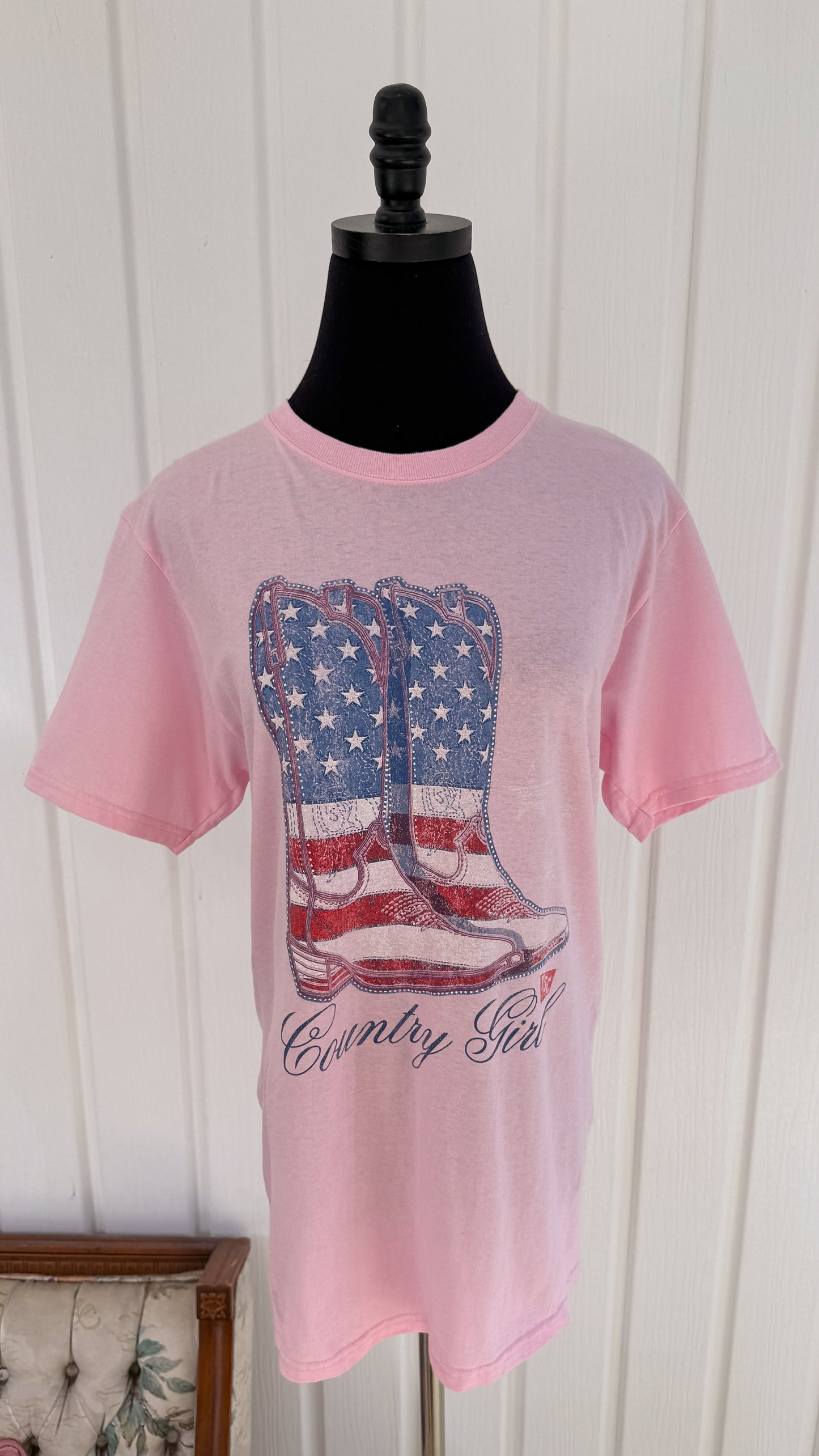 T-shirt rose bottes de cowboy- small
