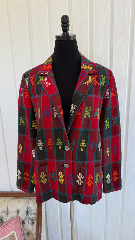 Blazer rouge motifs brodés- large