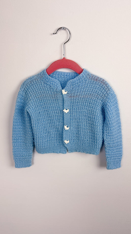 Children- Powder blue knitted cardigan- 18m