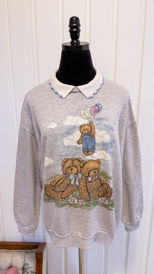 Chandail crewneck gris ourson- medium
