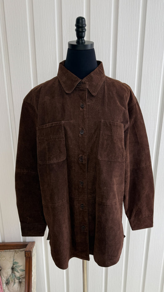 Manteau en suède brun-medium