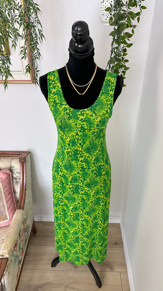 Robe verte à motifs - medium