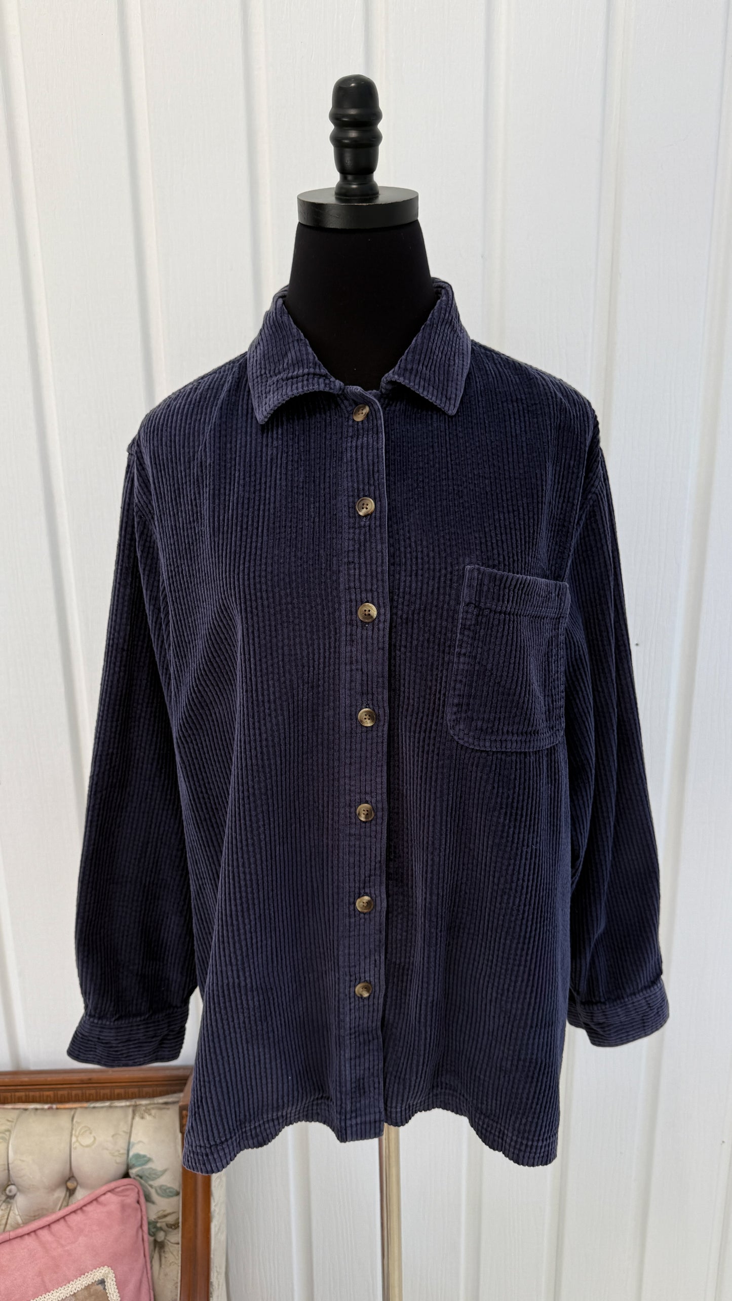 Veste en corduroy bleu - large