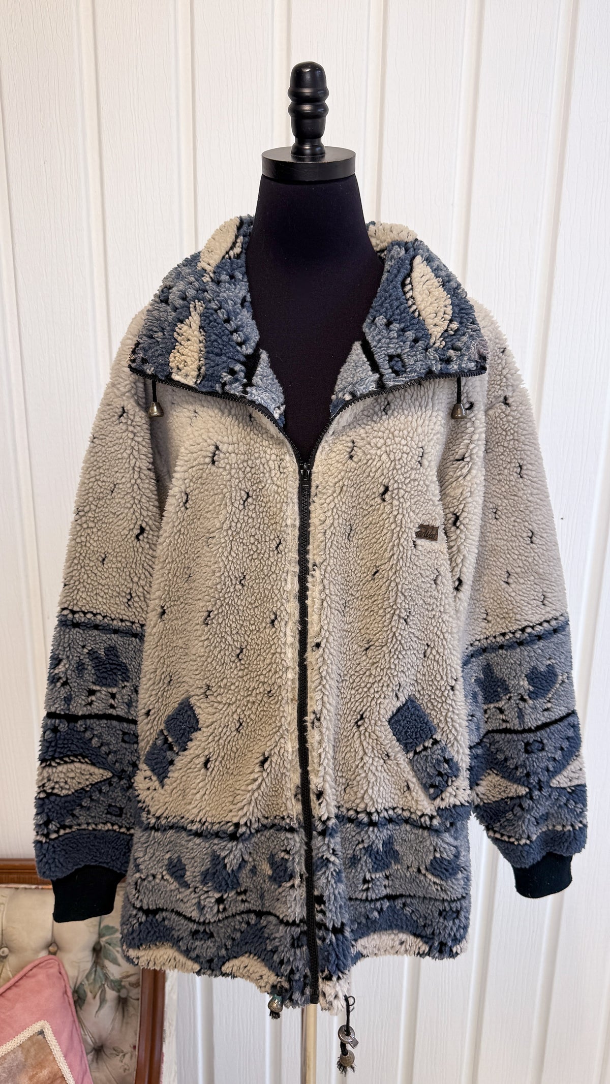 Veste en polar beige et bleu Inuits- large