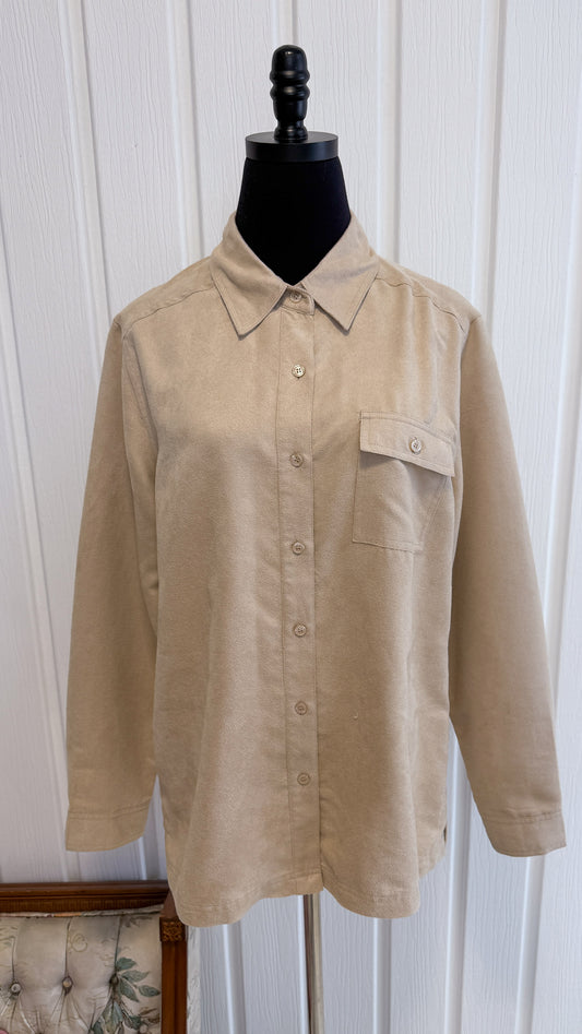 Chemisier faux suède beige- large