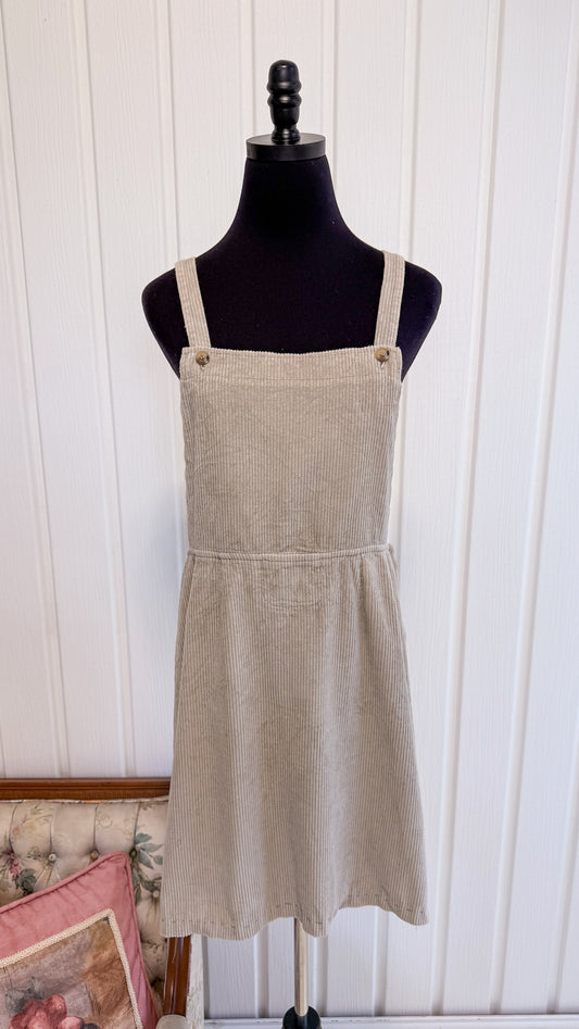 Robe salopette beige en corduroy- medium