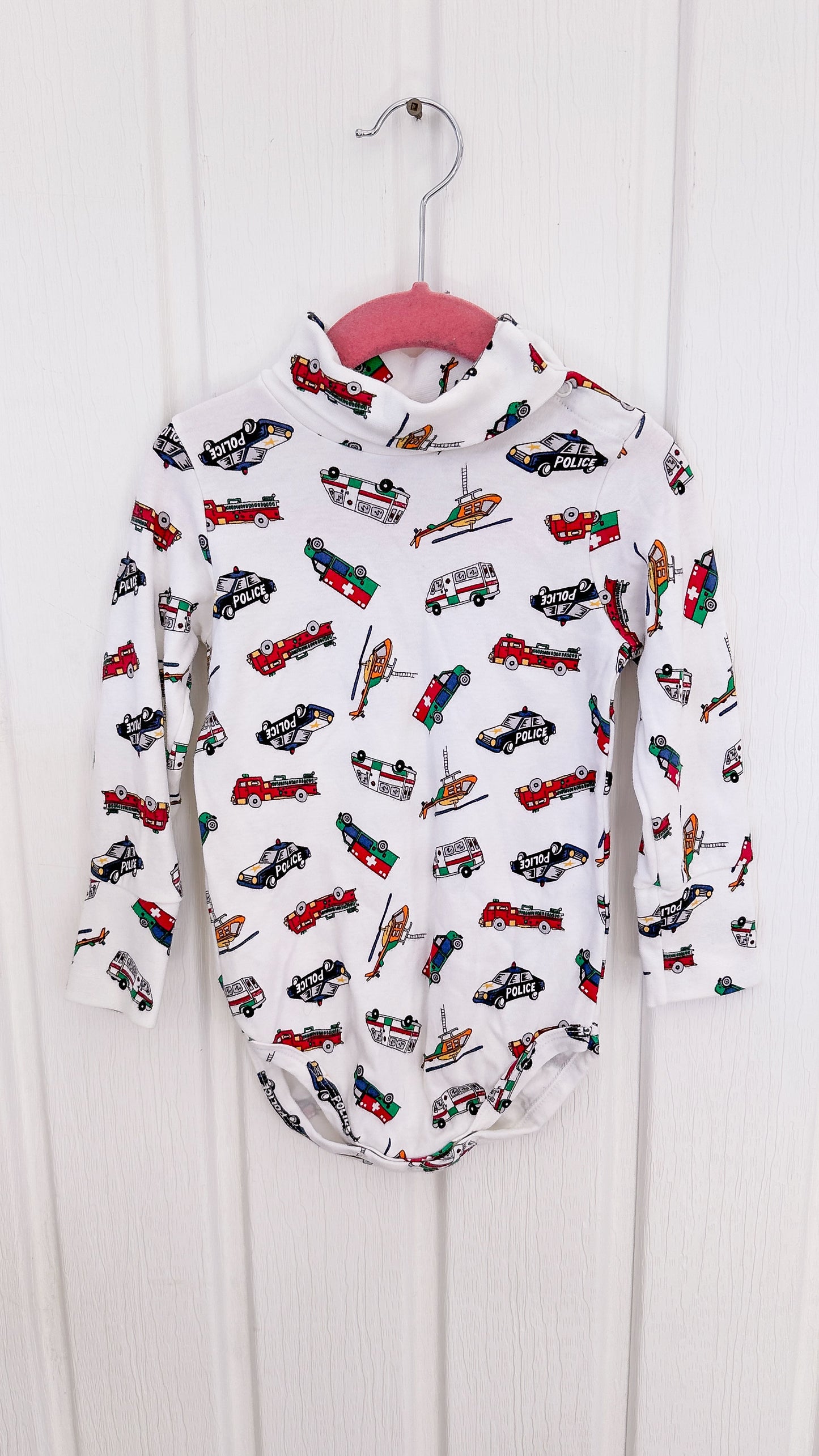 Kids - Trucks/Cars Turtleneck Bodysuit - 18m