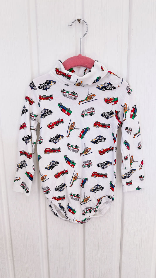 Kids - Trucks/Cars Turtleneck Bodysuit - 18m