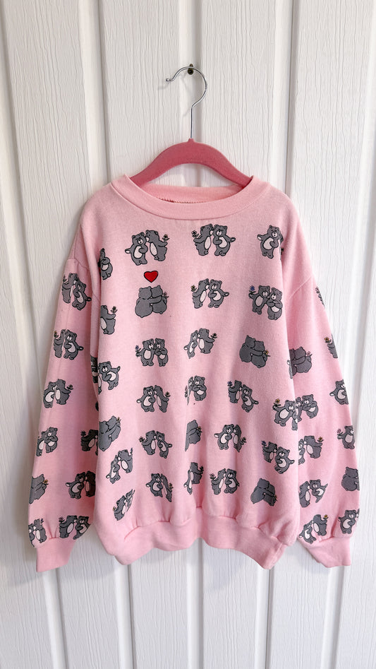 Children's - Pink teddy bear crewneck sweater - 8/10