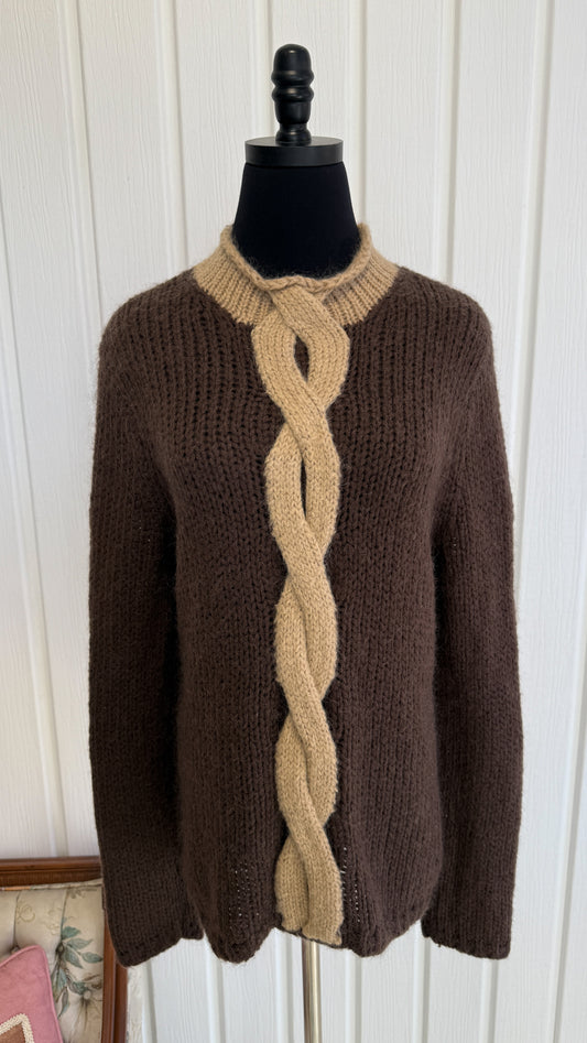 Chandail en mohair brun- large