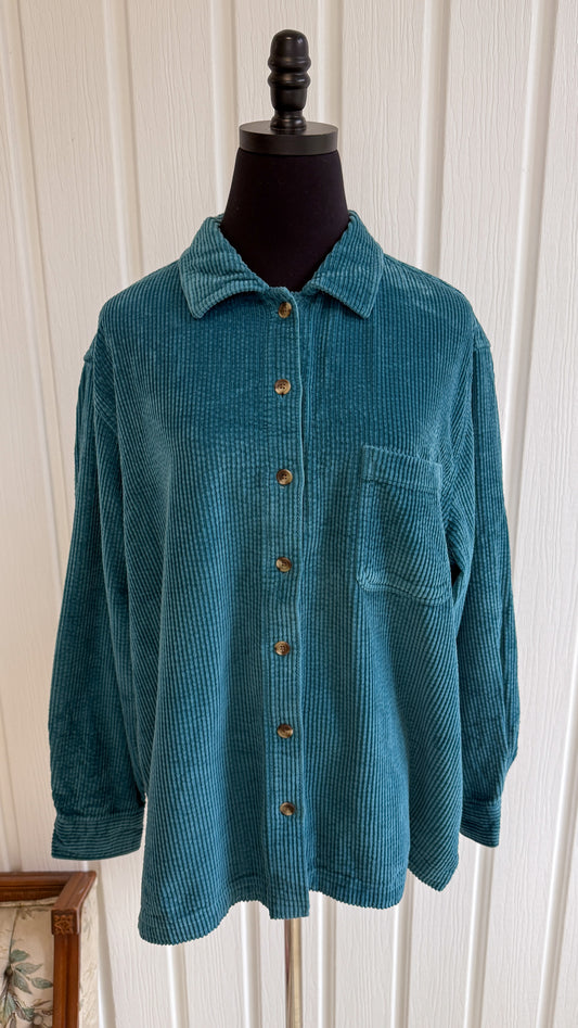 Veste en corduroy sarcelle- large