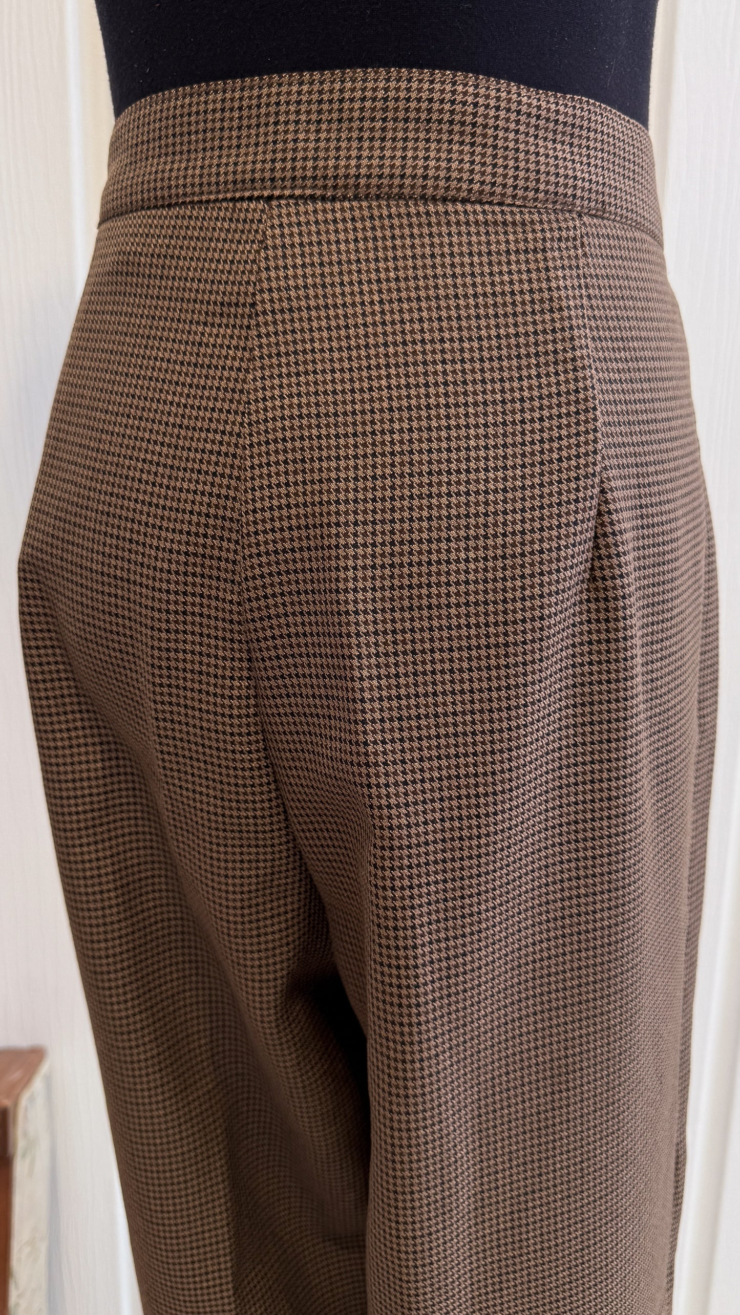 Brown houndstooth trousers - small