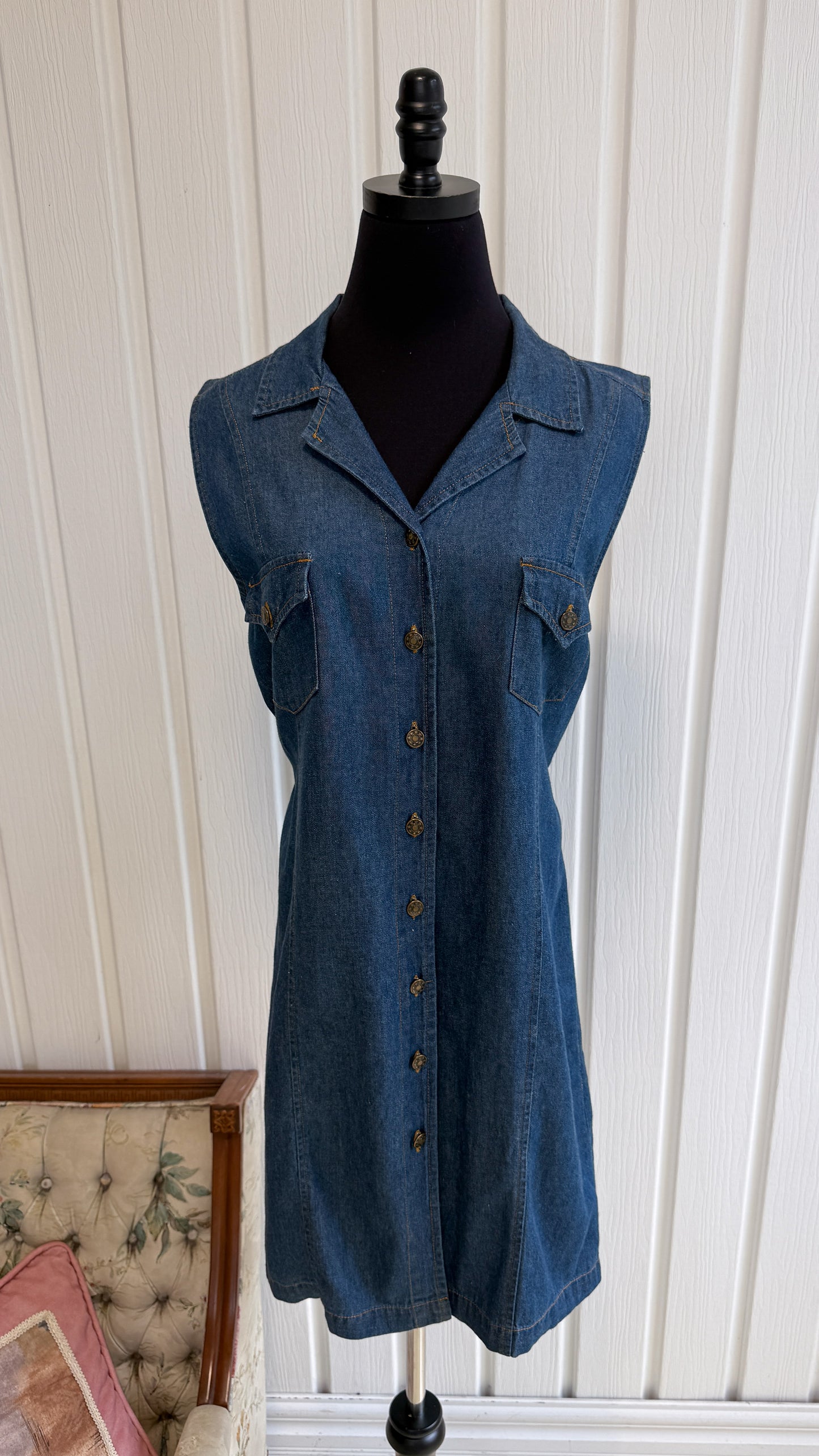 Robe chemisier en denim- large