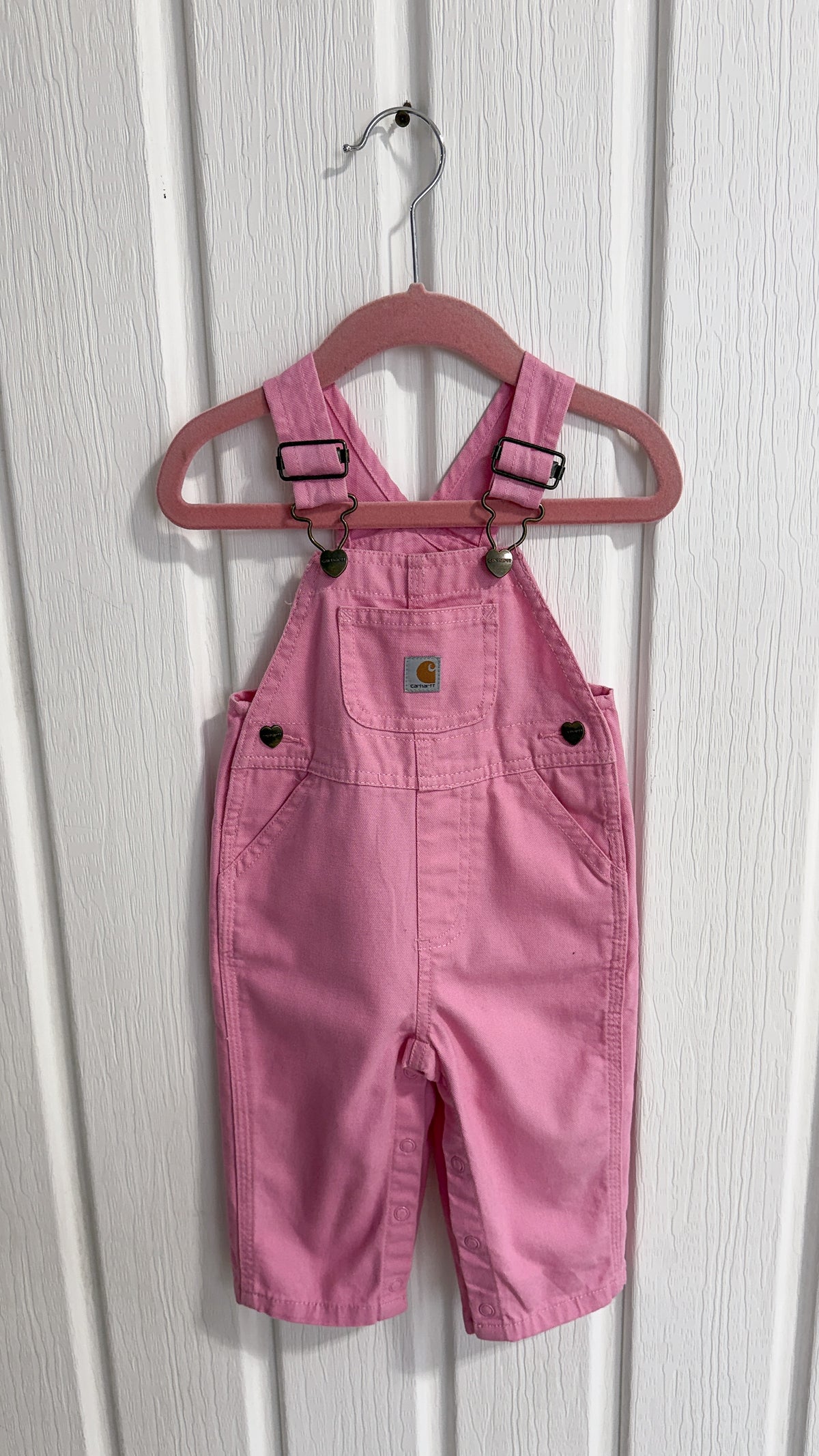Enfants- salopette en jeans rose Carhartt- 9mois