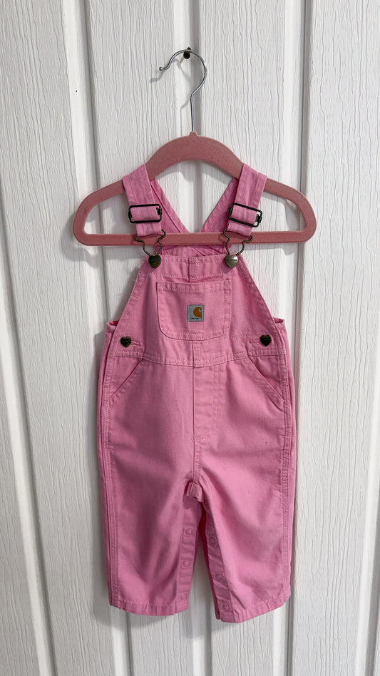 Enfants- salopette en jeans rose Carhartt- 9mois