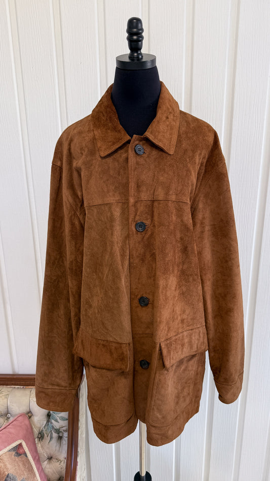 Manteau en suède brun- x-large