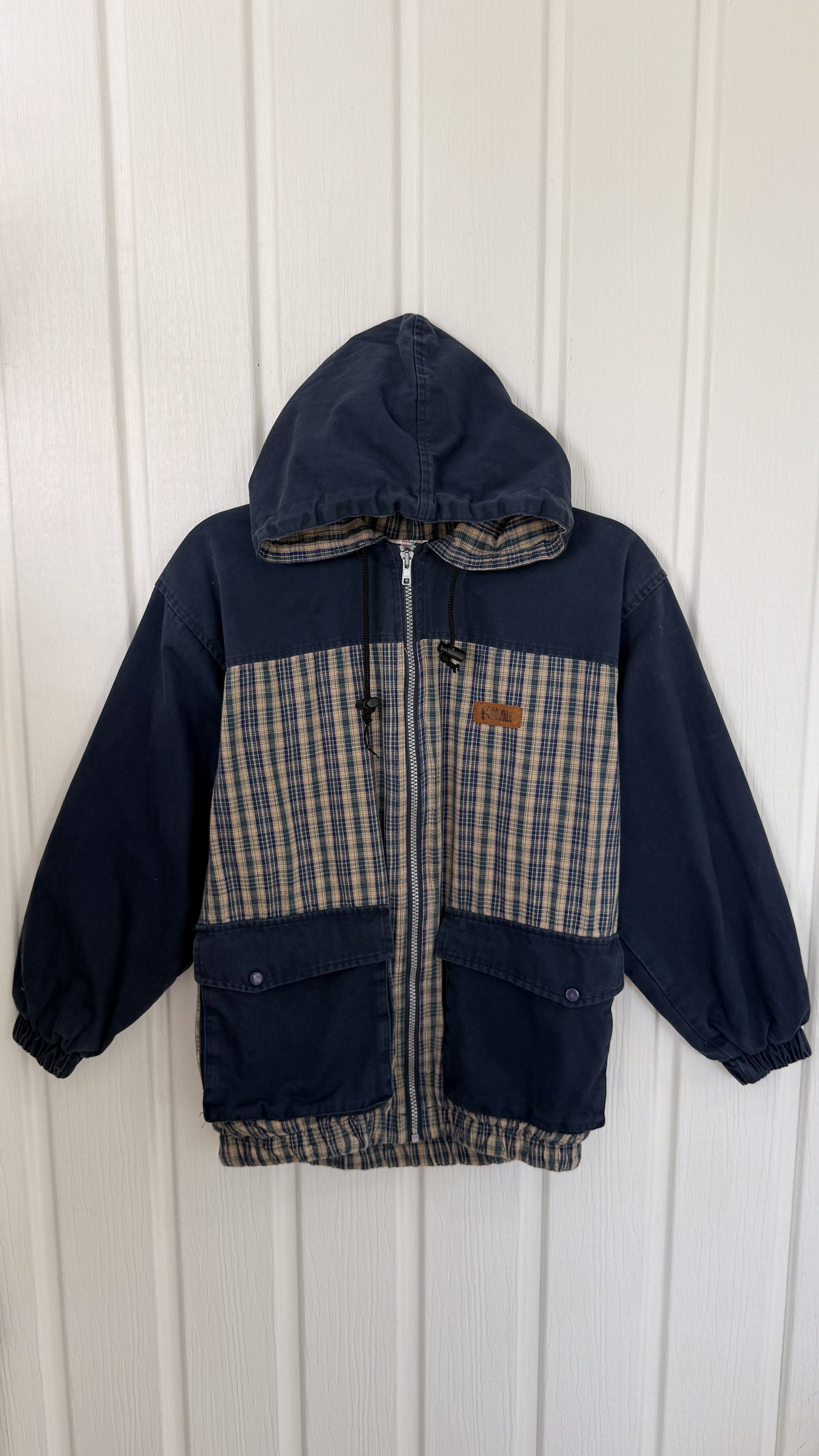Enfants- manteau mi-saison carreauté- 12ans