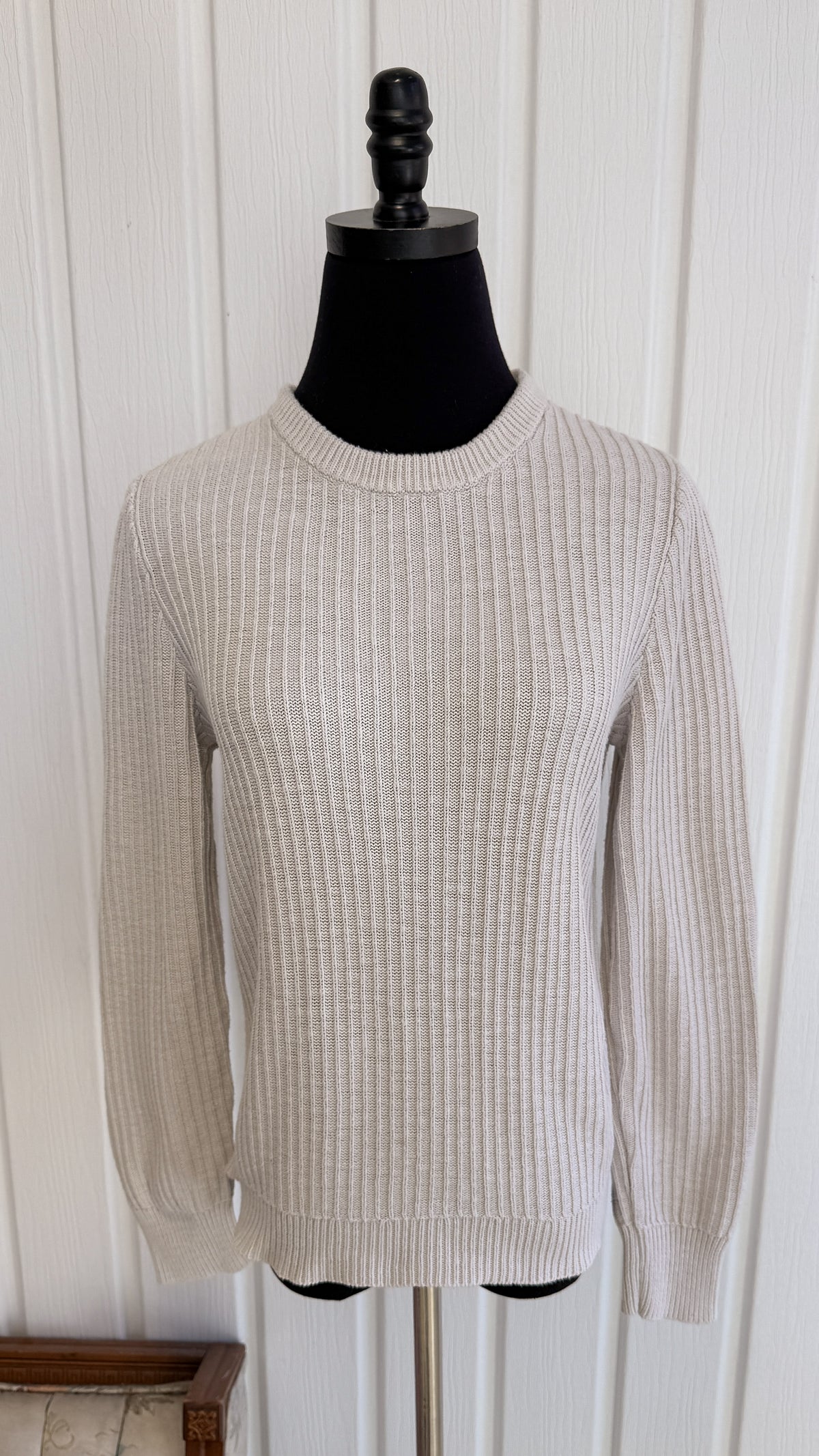 Chandail tricot cotelé beige Frank&Oak- small