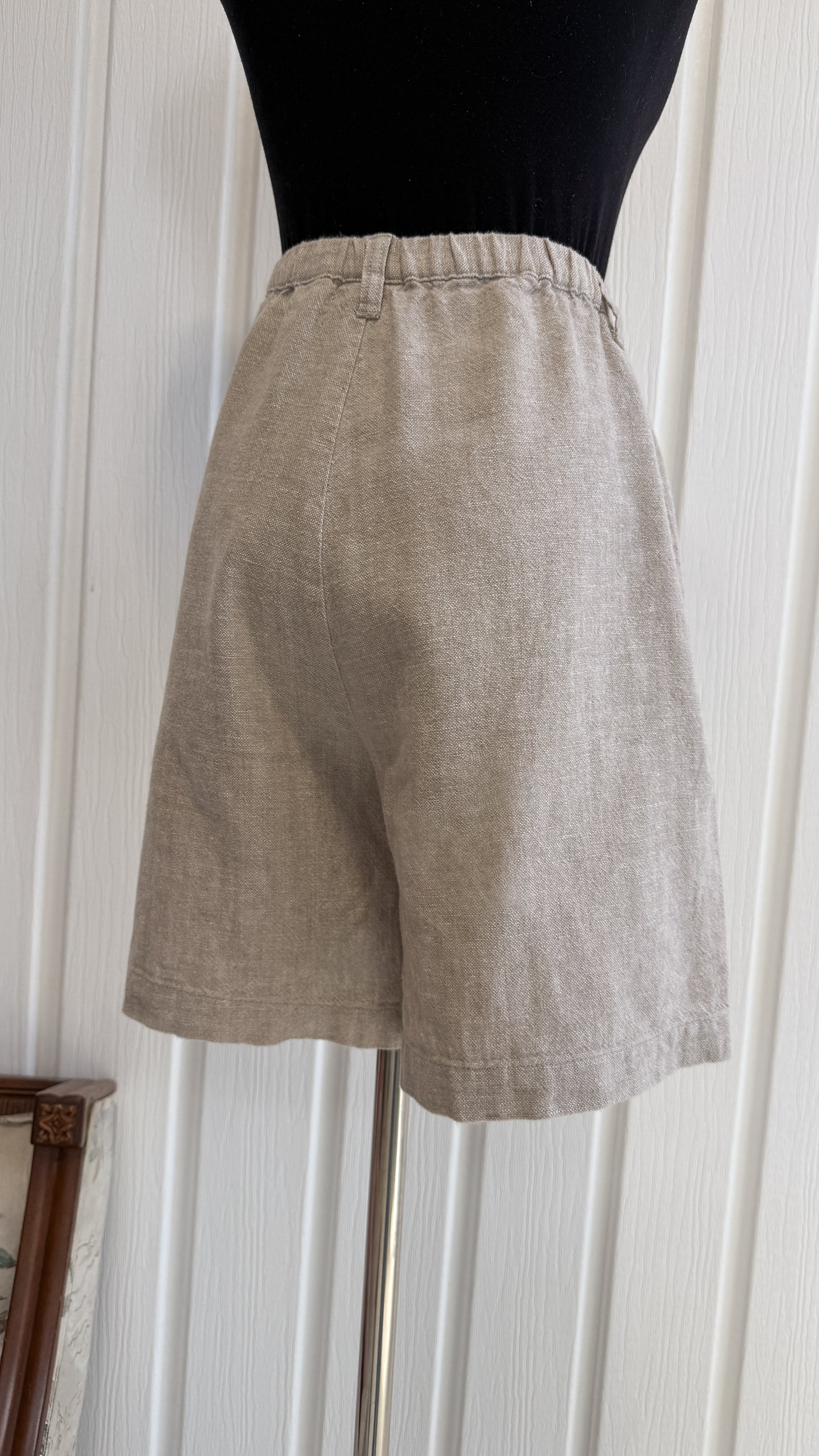 Shorts en lin beige - medium