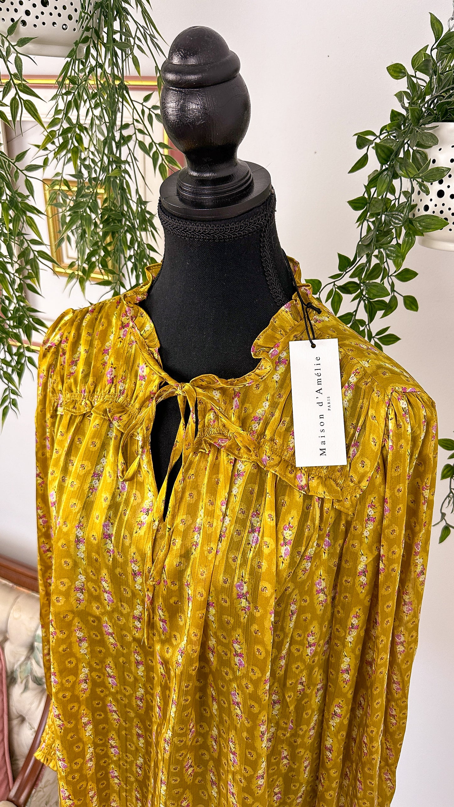 Maison d'Amélie Paris yellow floral blouse - medium