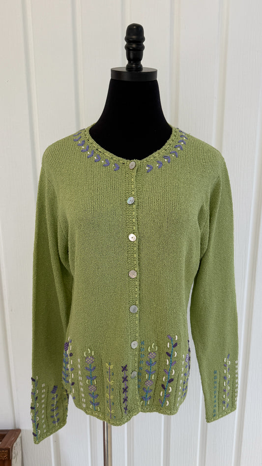 Cardigan tricot vert pâle - medium