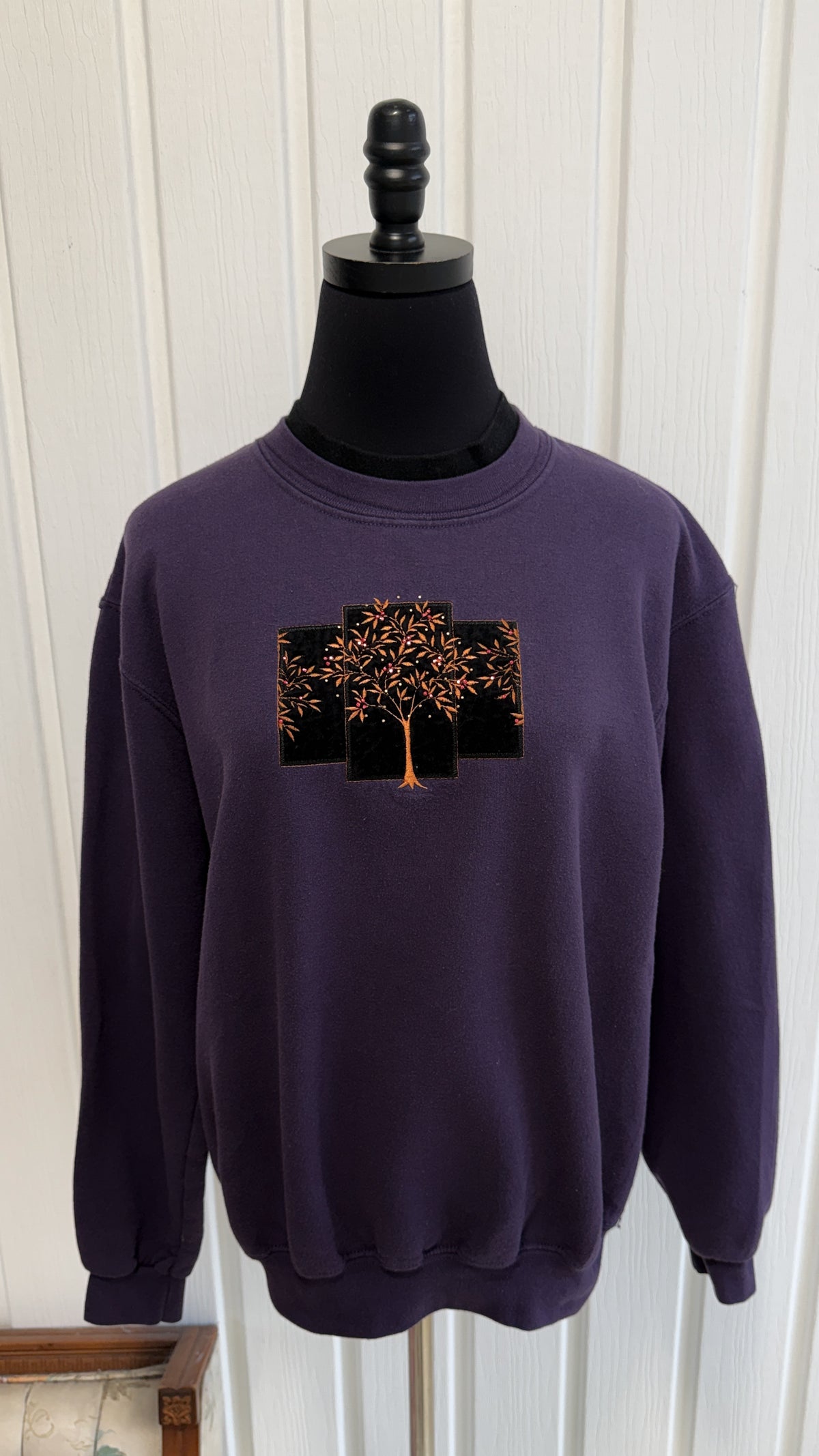 Chandail crewneck mauve fleuris - medium