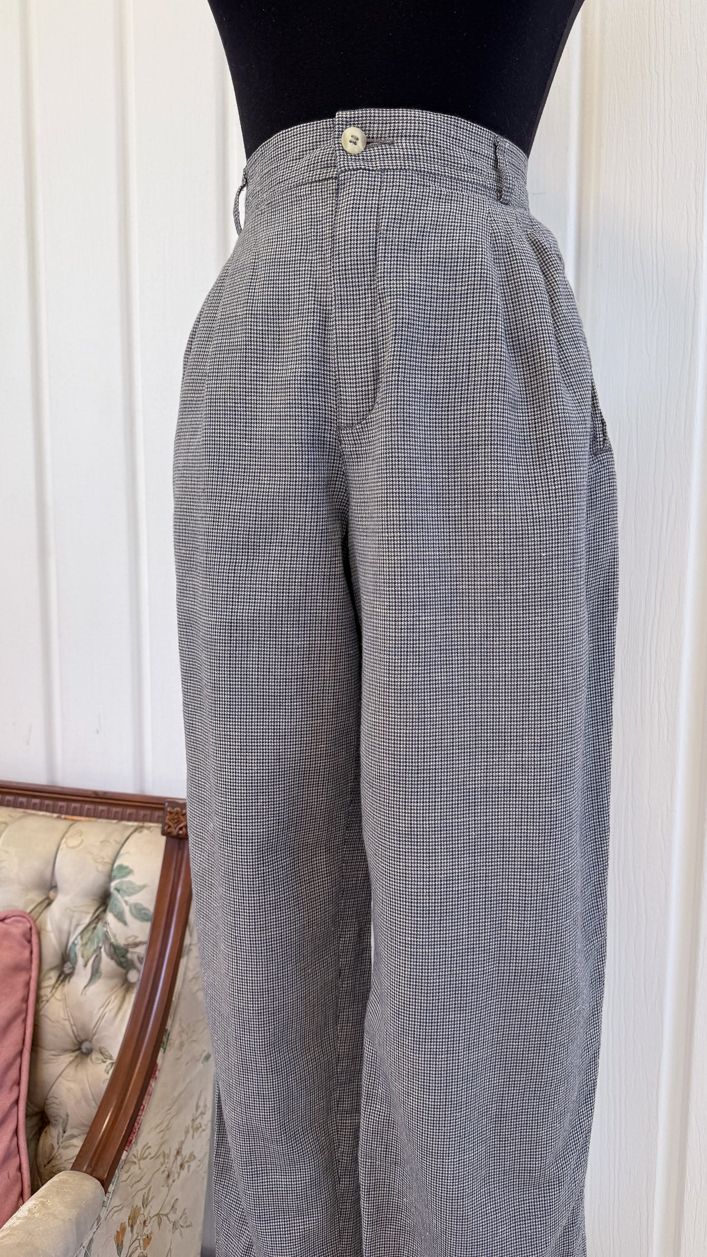 Pantalons carreauté noir,bleu et blanc-small