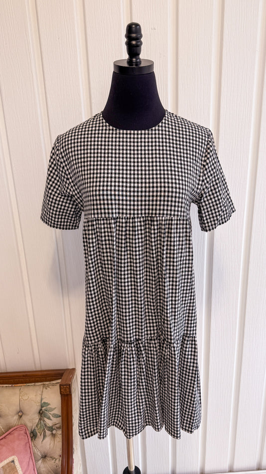 Robe trapèze noire et blanche- medium