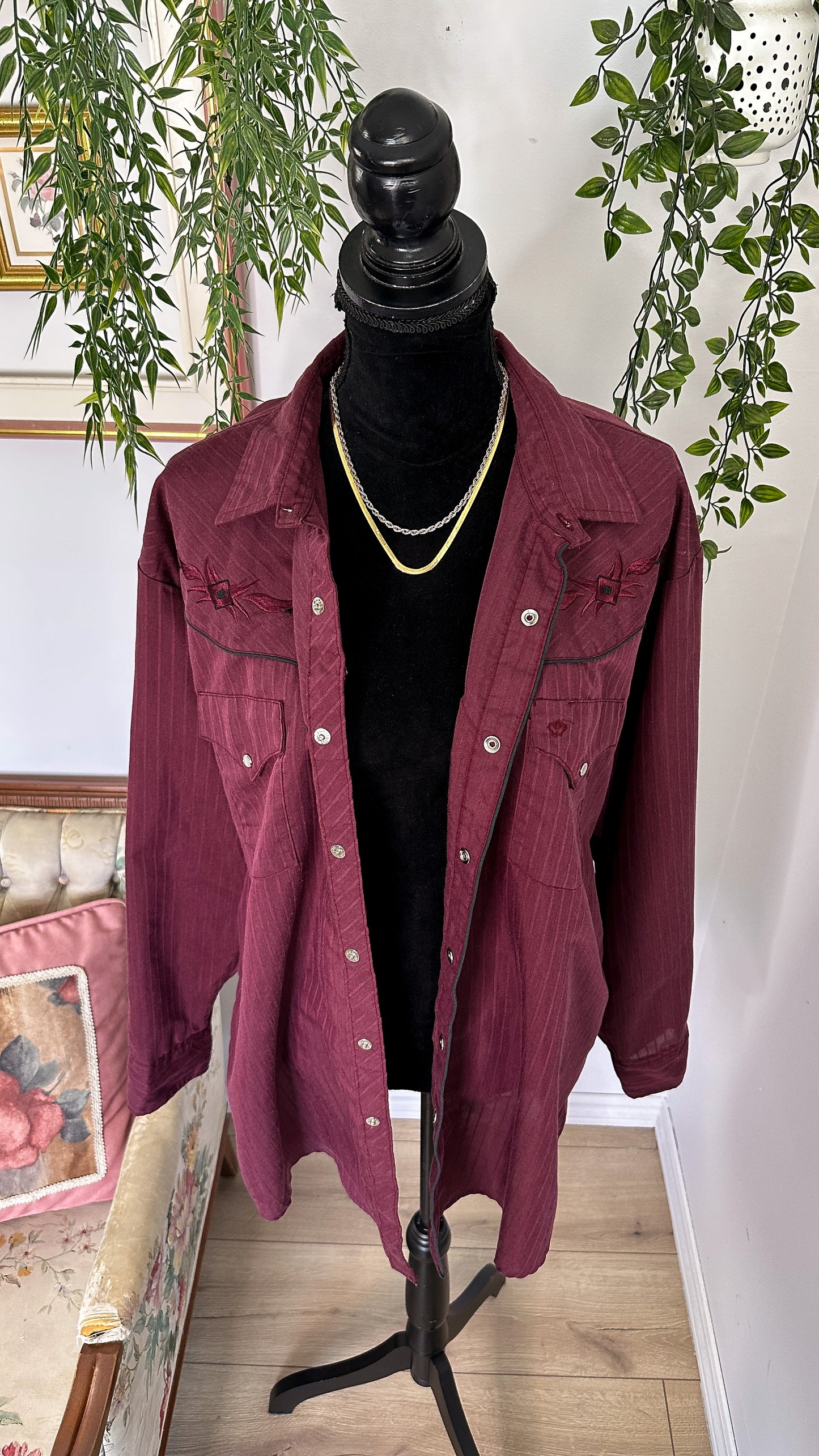 Burgundy oversized blouse - plus size
